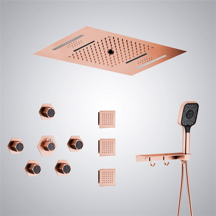 Fontana Igny Rose Gold Multi LED Musical Shower Set