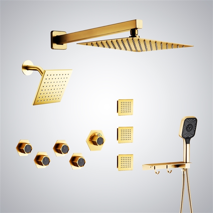 Fontana Tyrone Gold 12 Inches Dual Shower System