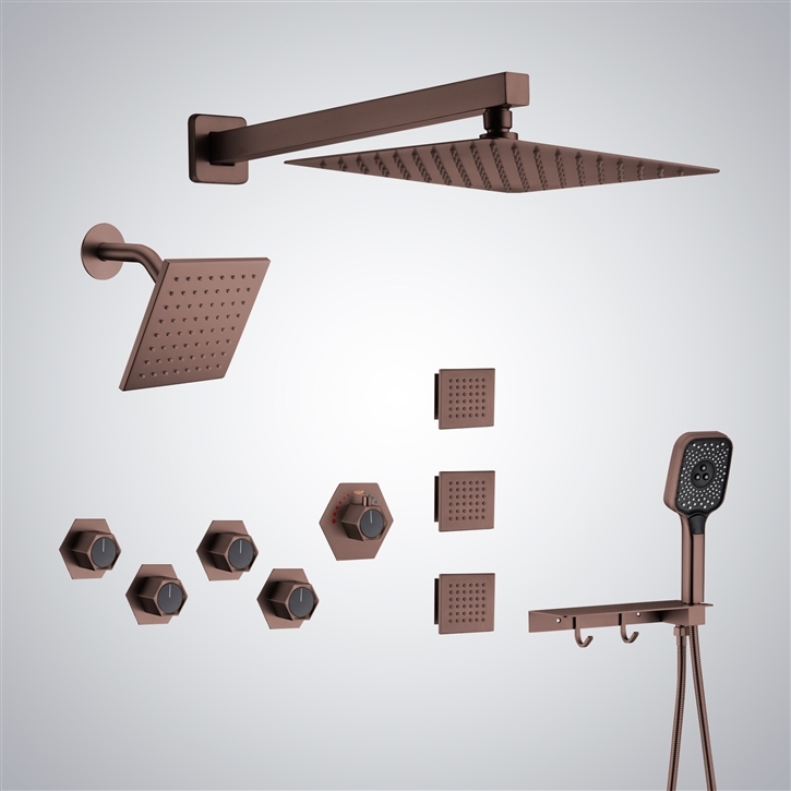 Fontana Tyrone Oil Rubbed Bronze 12 Inch Dual Shower System