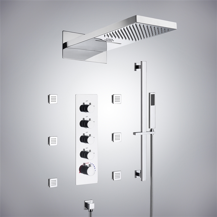 Fontana Elancourt Chrome LED Musical Shower Set