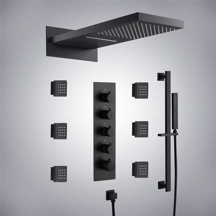 Fontana Elancourt LED Music Shower Set In Matte Black