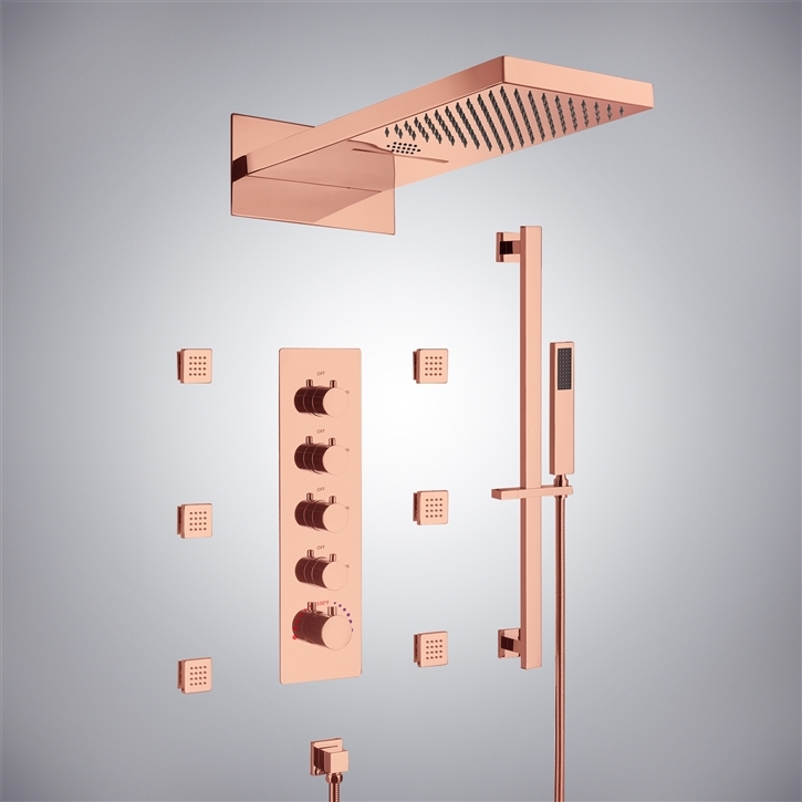 Fontana Elancourt Rose Gold Remote / Phone Control Shower Set