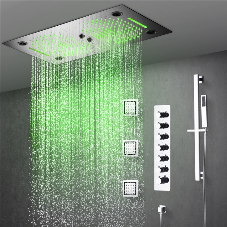 Fontana Occitania Champagne LED Shower Set With Music