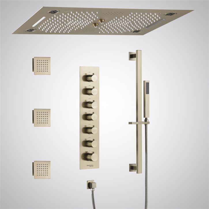 Fontana Occitania Champagne LED Shower Set With Music