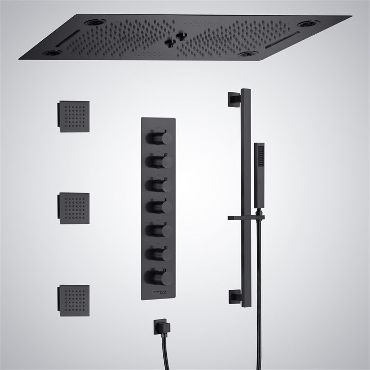 Fontana Occitania Remote Control Musical & LED Shower Set in Matte Black