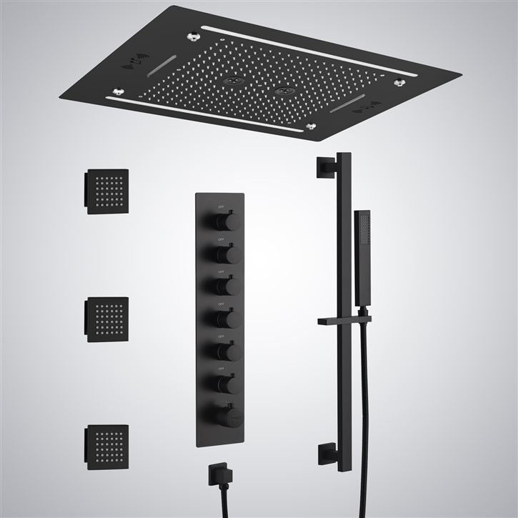 Fontana Thonon-les-Bains Matte Black 2.5GPM Multifuction Shower Set