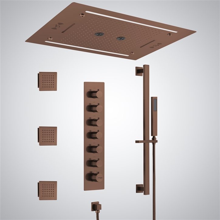 Fontana Thonon-les-Bains Powerful 6 way Functional Oil Rubbed Bronze LED Shower Set