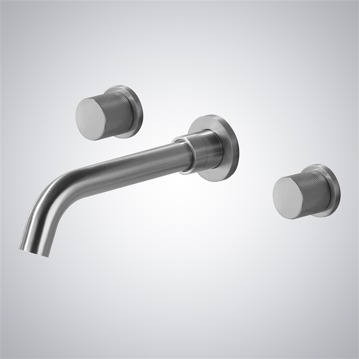 Fontana Lumiere Stylish Brushed Nickel Wall Mounted Sink Faucet