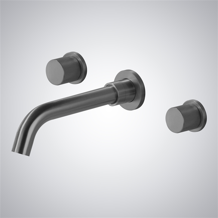 Fontana Lumiere Dual Handle Gun Metal Grey Bathroom Sink Faucet