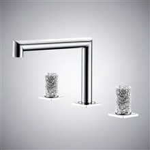 Fontana Nanto Deck Mounted Chrome Finish Bathroom Sink Faucet with Dual Handle