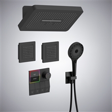 Fontana Guspini High Pressure Matte Black Finish Shower Set With  Digital Display Mixer