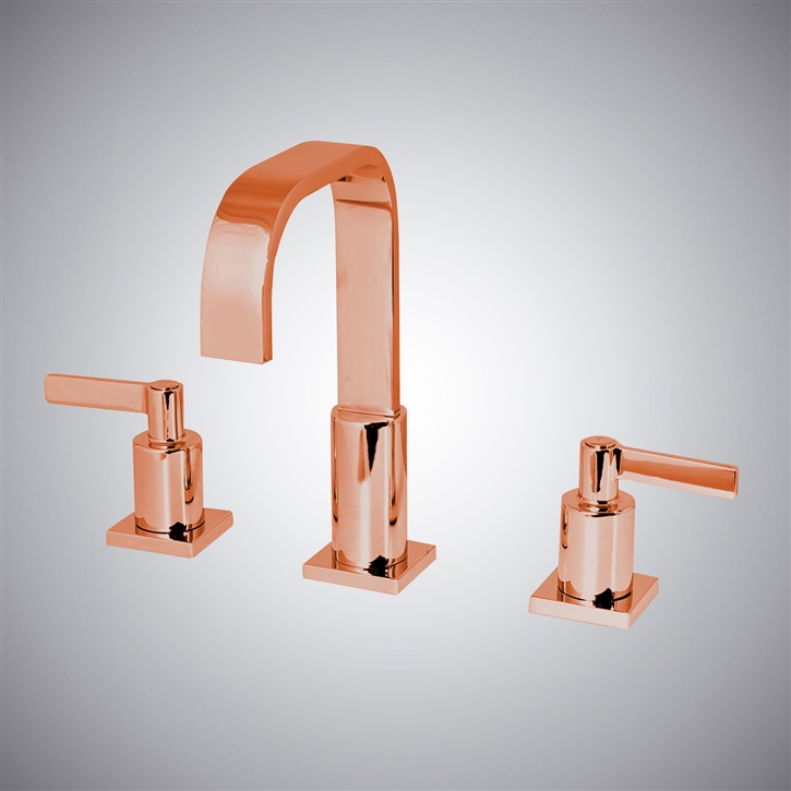 Fontana Rose Gold In Kelowna Deck-Mount Bathroom Sink Faucet