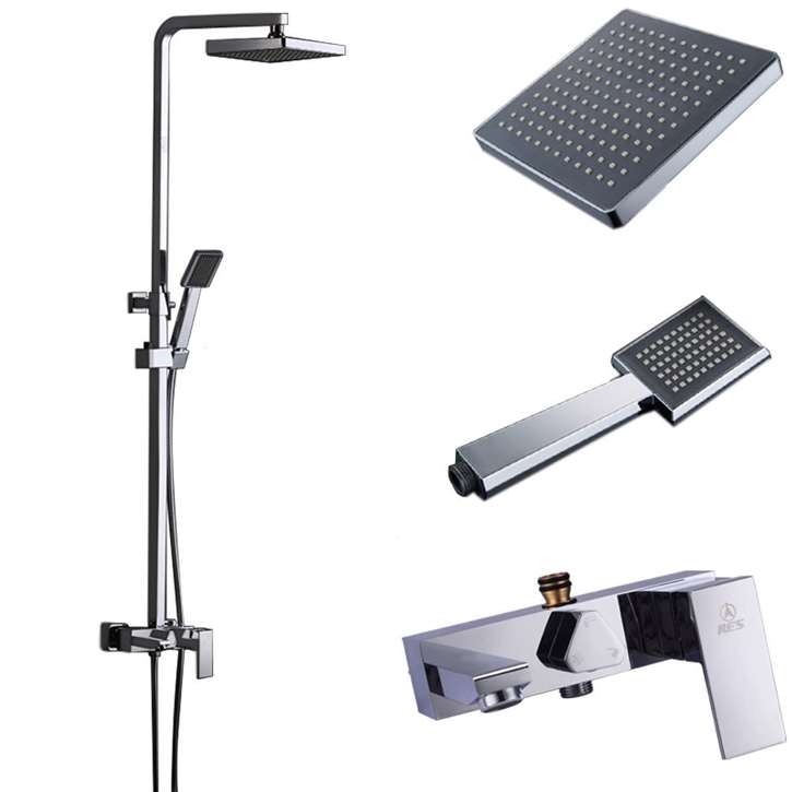 Olbia Chrome Finish Wall Mount Rainfall Shower Set