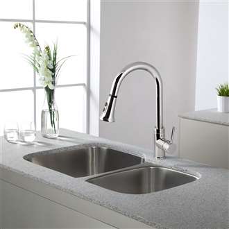 Huacho Chrome Kitchen Sink Faucet with Pull Down Spray