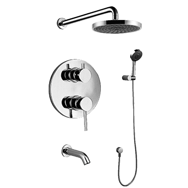 Turin Wall Mount Three Way Bathroom Rain Shower Set