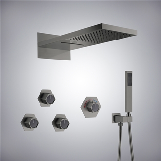 Fontana Nanterre Gun Metal Gray Music With LED Shower Set