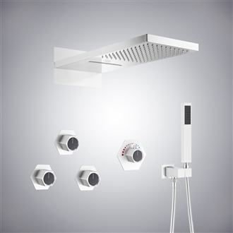 Fontana Nanterre Matte White LED Music Shower Set