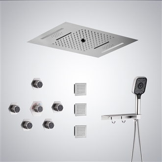 Fontana Saint-Nazaire Brushed Nickel LED Thermostatic Shower Set