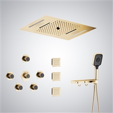 Fontana Saint-Nazaire Champagne Multifunction Rain Shower Set With Music