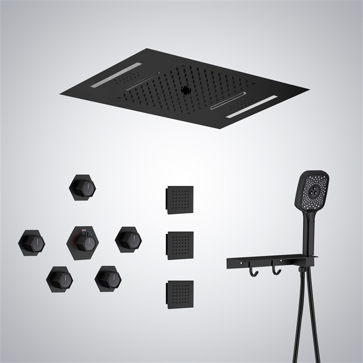 Fontana Saint-Nazaire LED Music Shower Set in Matte Black