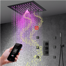 Fontana Cava deâ€™ Tirreni 4 Functions Luxury Black LED Shower Faucet