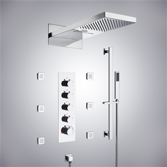 Fontana Tournefeuille Chrome LED Musical Shower Set