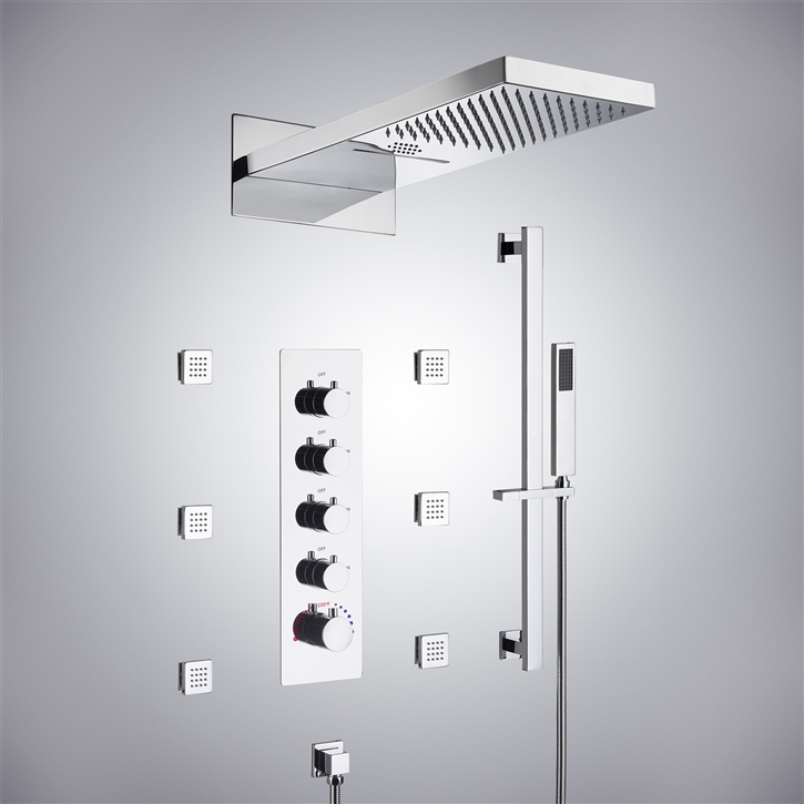 Fontana Tournefeuille Chrome LED Musical Shower Set