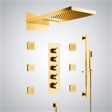 Fontana Tournefeuille Gold Finish LED and Music Shower Set