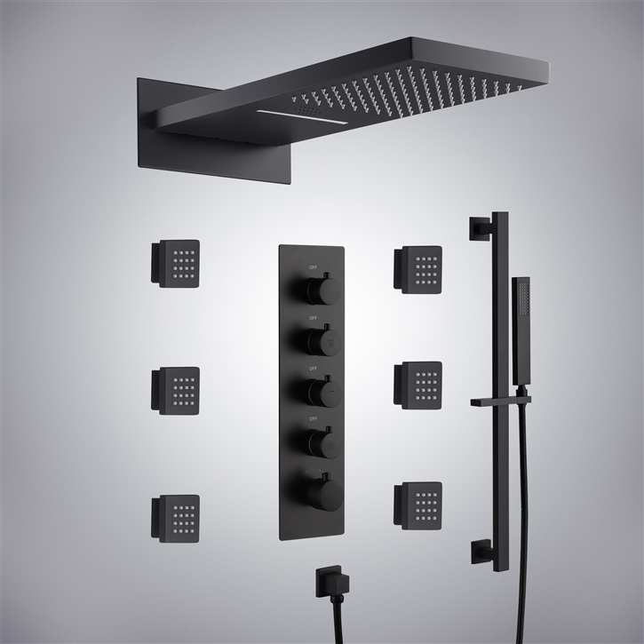 Fontana Tournefeuille LED Music Shower Set In Matte Black