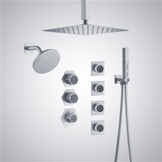 Fontana Pietra Chrome Thermostatic Rainfall Shower Set