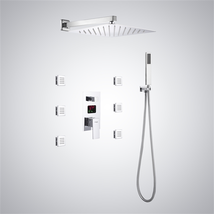 Fontana Nimbus Chrome High-Pressure Rainfall Shower Set