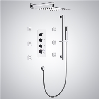 Fontana Dulce Chrome Thermostatic Rainfall Shower Set