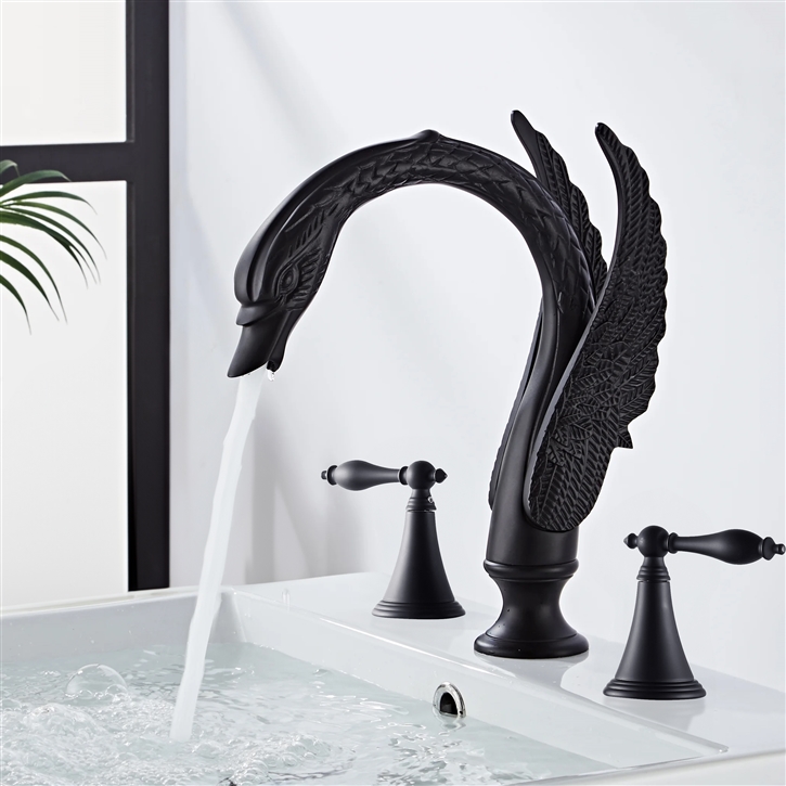 Fontana Raven Arc Oil Rubbed Bronze Dual Handle Swan Faucet