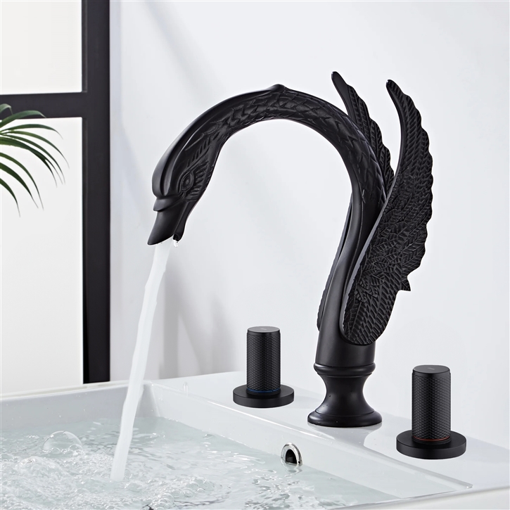 Fontana Midnight Flow Dark Oil Rubbed Bronze Swan Faucet