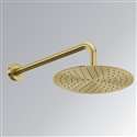 Fontana Gold Plated Brass Wall Mount Rainfall Shower Head Ultrathin