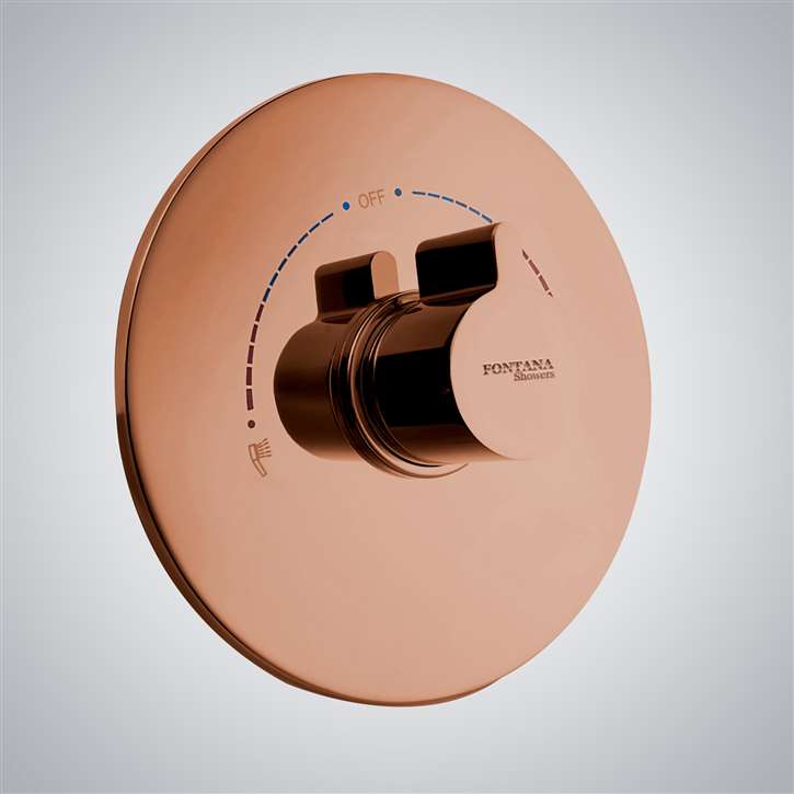 Fontana Rose Gold Contemporary Design In-Wall Shower Valve Mixer 2-way Outlet Concealed