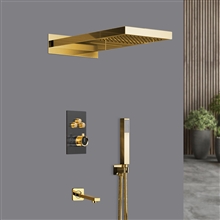 Fontana Conegliano Matte Black and Gold Shower Set