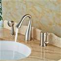 3pcs Single Handle Brushed Nickel Bathtub Faucet with Hand shower