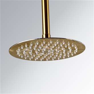 Fontana Polished Gold Finish 10" Round Rain Shower Head Ceiling Mount