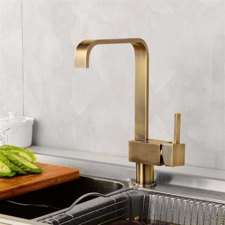 Phoenix Classico Antique Brass Single Handle Kitchen Sink Faucet