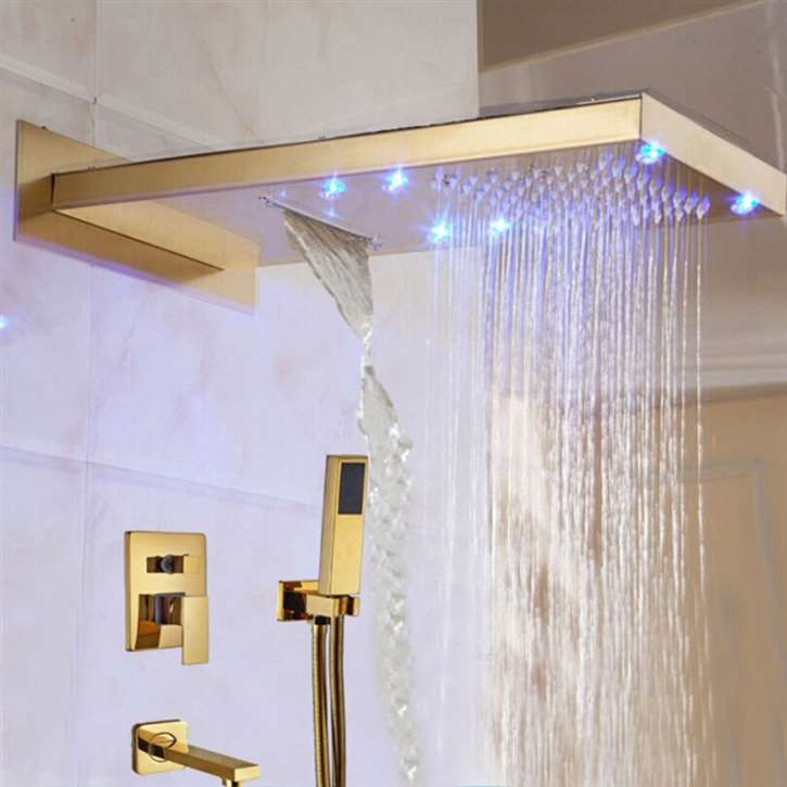 Modena LED Gold Finish Shower Set