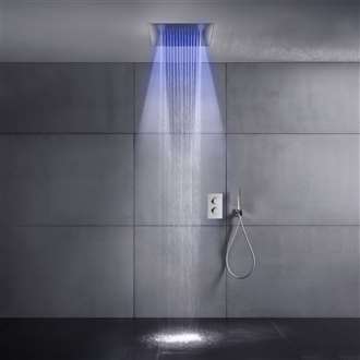 Valencia Thermostatic LED Shower System with Hand Held Shower