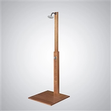 Fontana Nimes Rainfall Floor Stand Wood Outdoor Shower Panel