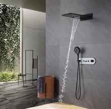 Fontana Chateauroux Matte Black Wall Mounted Digital Display Shower System