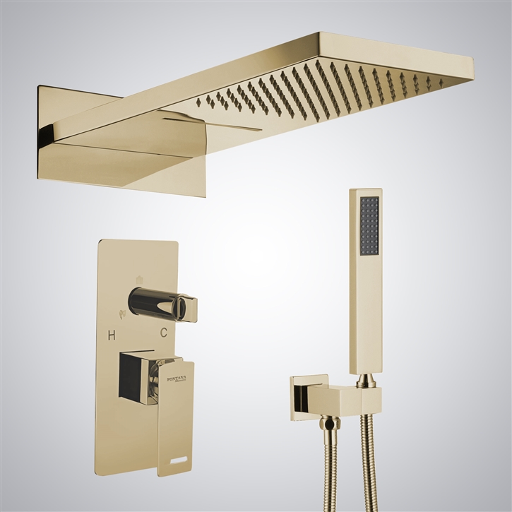 Fontana Compiegne Champagne Wall Mounted Shower System