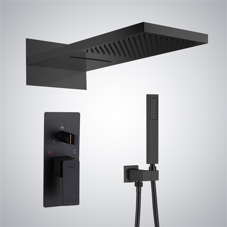 Fontana Compiegne Matte Black Wall Mounted Shower System