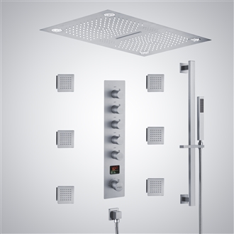 Fontana Montgeron Chrome Ceiling Mounted LED Digital Display Shower Set with Music