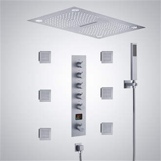 Fontana Montlhery Chrome 5 Function LED Thermostatic Digital Display Shower Set with Music