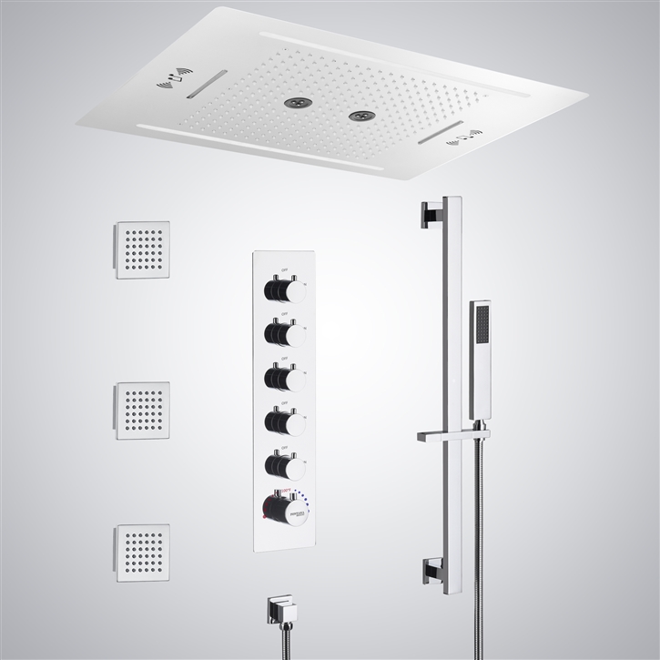 Fontana Alencon Chrome Ceiling Mounted LED with Music Shower Set