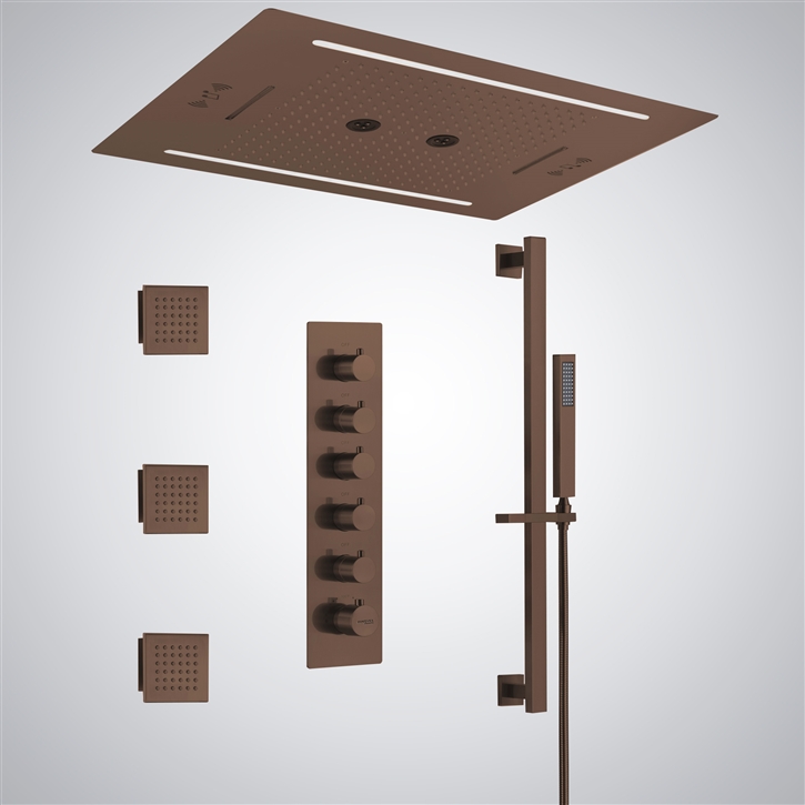 Fontana Alencon Oil Rubbed Bronze Ceiling Mounted LED with Music Shower Set